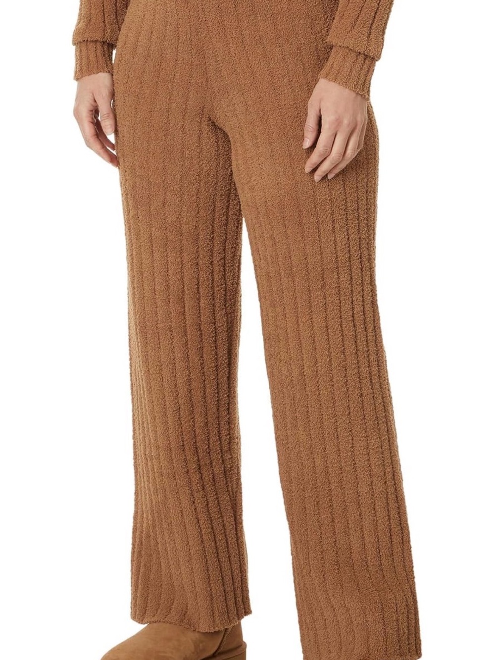 UGG Chestnut Ribbed Knit Wide-Leg Pants